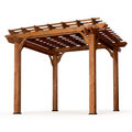 Outdoor Cedar Pergola Built for Natural Shade Creation, 100% Cedar Construction, 10x10 Foot Coverage, Traditional Design