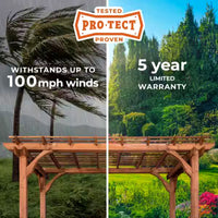 Outdoor Cedar Pergola Built for Natural Shade Creation, 100% Cedar Construction, 10x10 Foot Coverage, Traditional Design