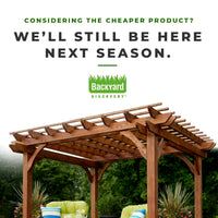 Outdoor Cedar Pergola Built for Natural Shade Creation, 100% Cedar Construction, 10x10 Foot Coverage, Traditional Design