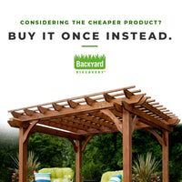 Outdoor Cedar Pergola Built for Natural Shade Creation, 100% Cedar Construction, 10x10 Foot Coverage, Traditional Design