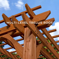 Outdoor Cedar Pergola Built for Natural Shade Creation, 100% Cedar Construction, 10x10 Foot Coverage, Traditional Design