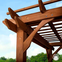 Outdoor Cedar Pergola Built for Natural Shade Creation, 100% Cedar Construction, 10x10 Foot Coverage, Traditional Design